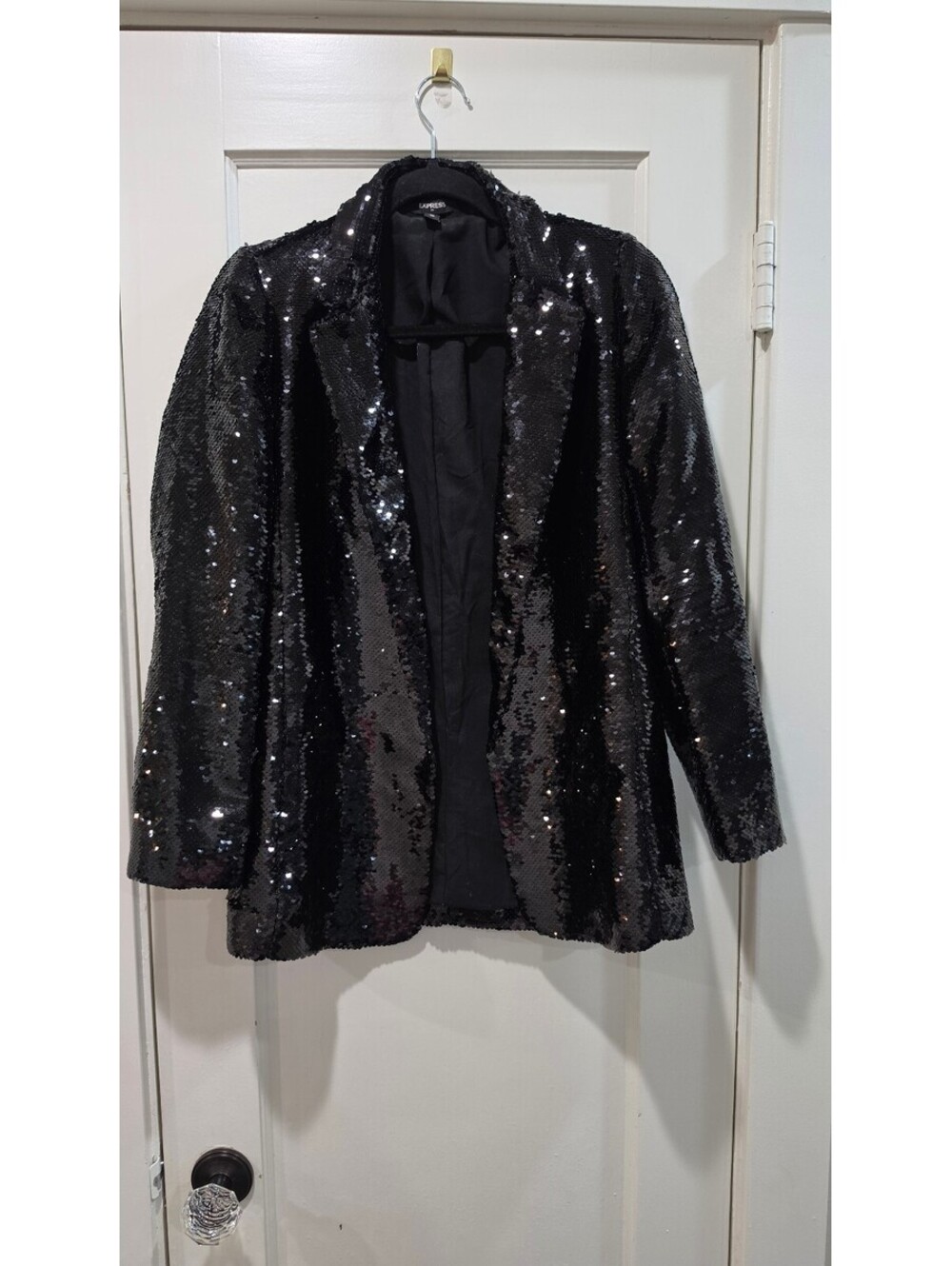 Express Black Sequin Blazer Jacket XS